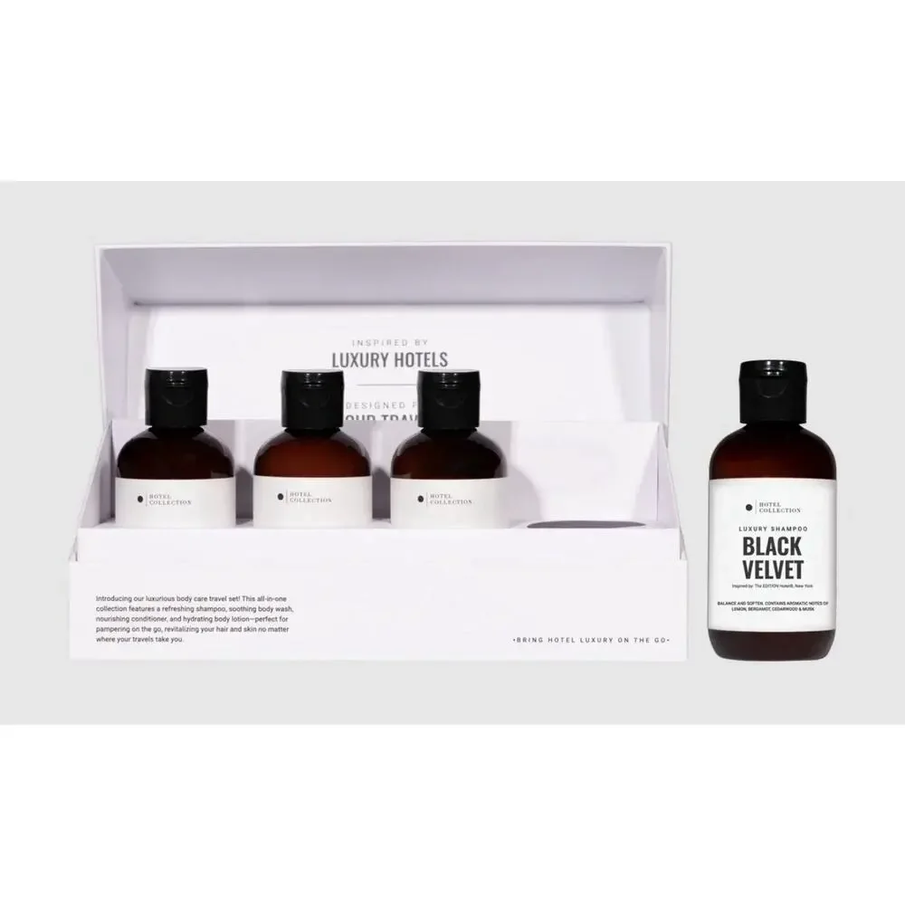 Black Velvet Body Care Travel Set Shampoo Wash Lotion NEW